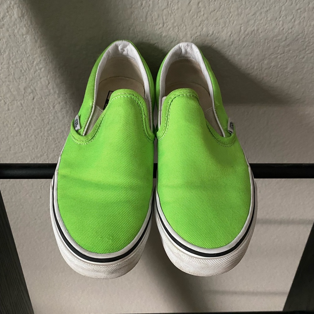 Vans Neon Green Classic Slip On Women’s 6